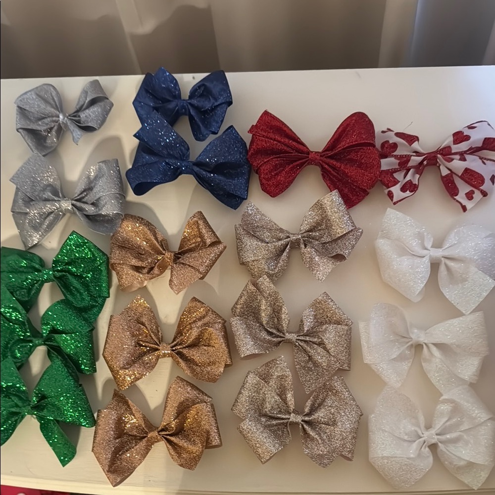 Sparkling Glitter Bow Set for Kids - Multicolor, pick three